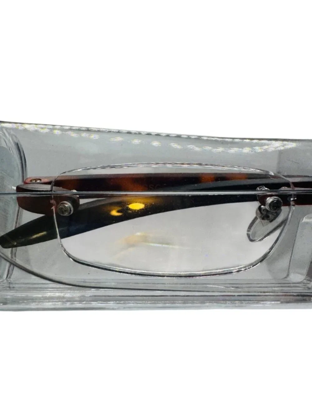 Pugs Stow N Go Reading Glasses +2.5 Anti-Reflective Lens Ultra-Lite Rimless Desi